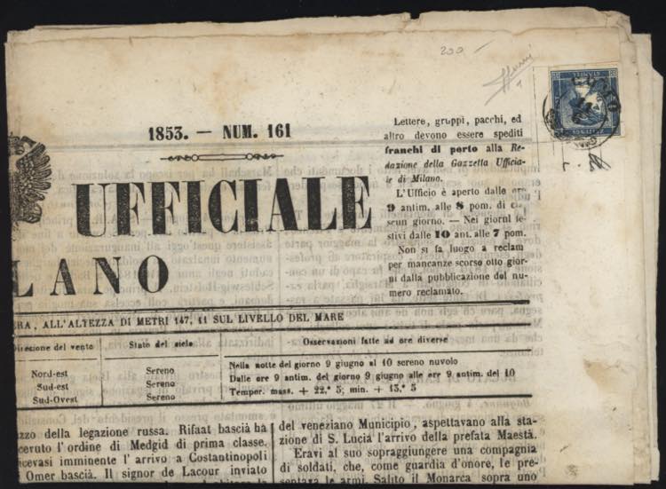1853 - Mercurio azzurro, FxG n° ... 