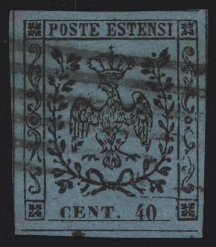 1852 - 40 cent. celeste, n° 5, ... 