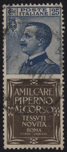 1924 - Piperno 25 cent., Pubb n° ... 