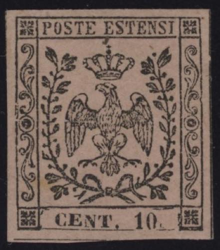 1852 - 10 cent. rosa, n° 9, ... 