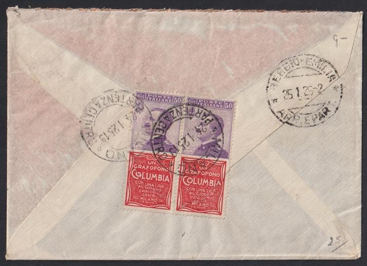 1925 - Columbia 50 cent., Pubb n° ... 