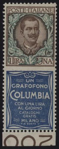 1924 - Columbia 1 Lire, Pubb n° ... 
