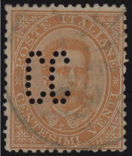 1889 - 20 cent. giallo arancio con ... 