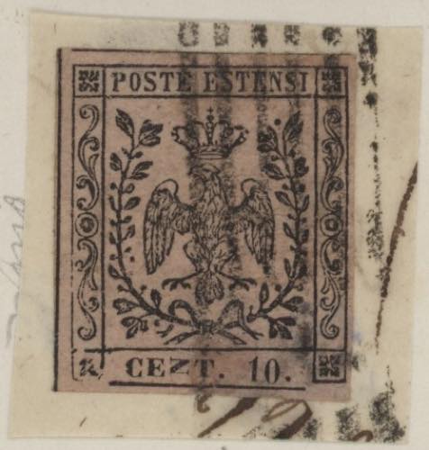 1857 - 10 cent. rosa, n° 9i, ... 