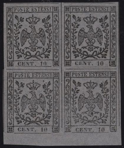 1857 - 10 cent. grigio, SxG n 4a, ... 