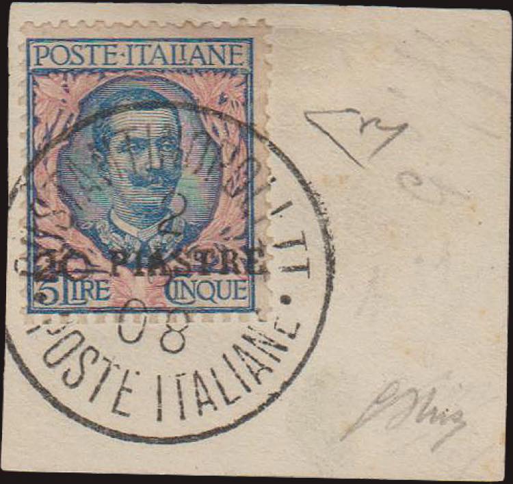 1908 - 20 PIASTRE su 5 Lire, n° ... 