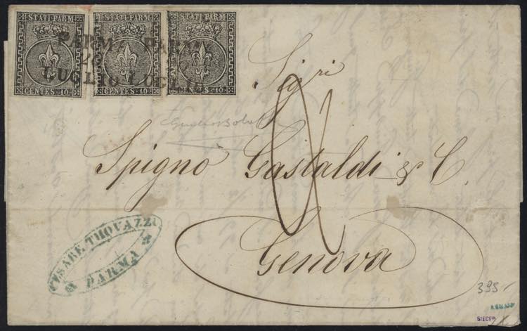 1852 - 10 cent. bianco, n° 2, 3 ... 