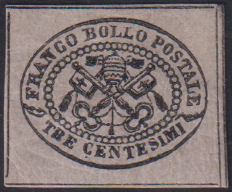 1867 - 3 centesimi grigio rosa non ... 