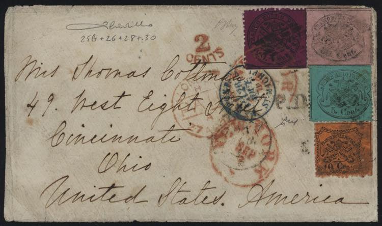 1870 - Lettera quadricolore ... 