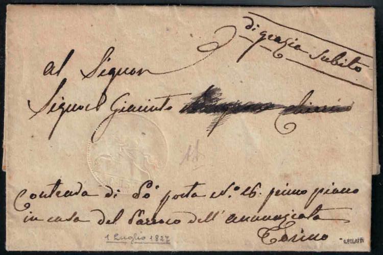 1827 - Cavallino 15 centesimi ... 