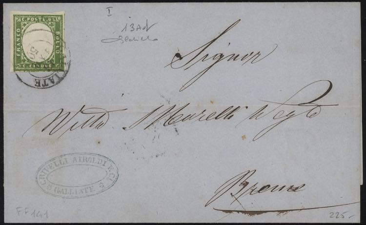 1859 - 5 cent. verde giallo (I), ... 