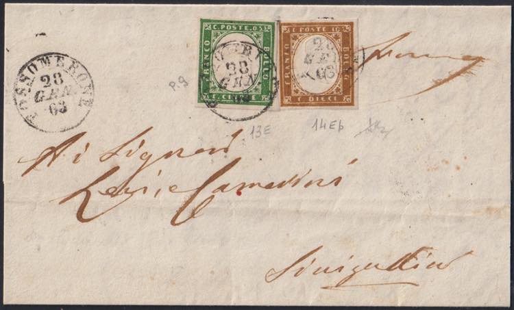1863 - 5 e 10 cent. bruno arancio ... 