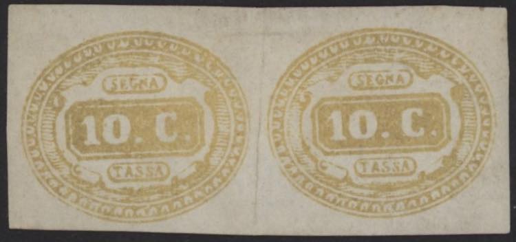 1860 - 10 cent. giallo, Sx n° 1, ... 