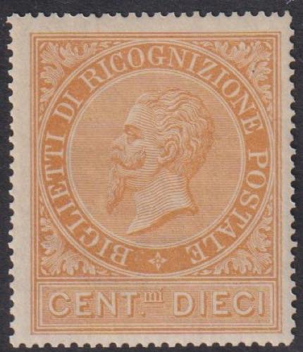 1874 - 10 cent. ocra arancio, RP ... 
