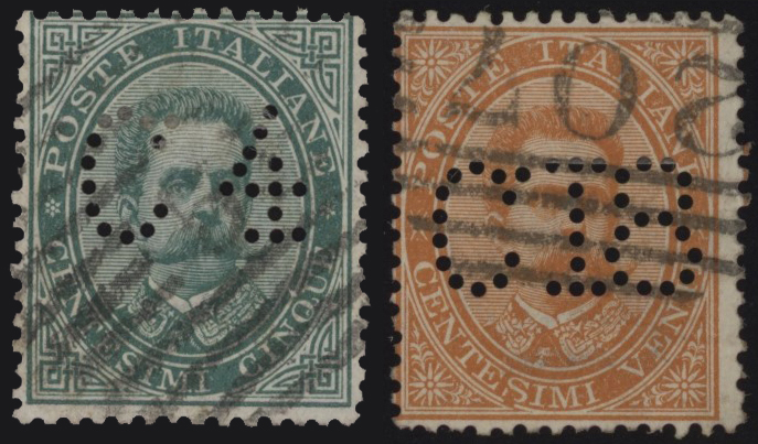 1887 - Umberto, 5 cent. verde e 20 ... 