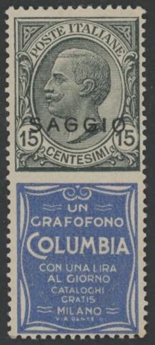 1924 - Columbia 15 cent., Pubb n° ... 