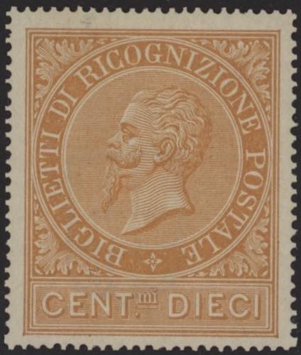 1874 - 10 cent. arancio, RP n° 1, ... 