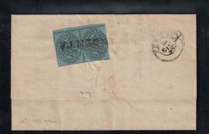 1852 - 1/2 bajocco grigio, n° 1, in cp ... 