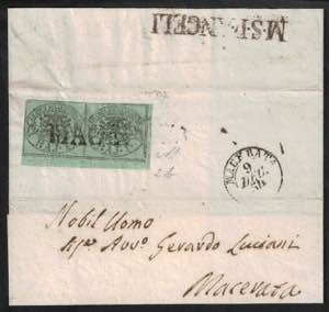 1852 - 2 baj verde grigiastro inchiostro ... 