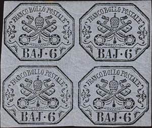 1852 - 6 b. lilla grigio, n° 7A, in ... 