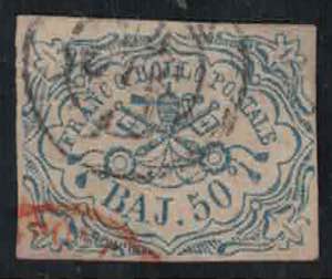 1852 - 50 baj azzurro, n° 10, ottimo ... 