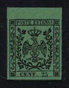 1852 - Errore di colore, 25 centesimi verde, ... 