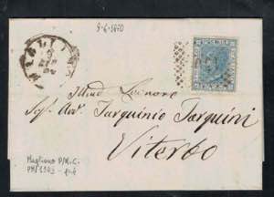 1870 - 20 c. azzurro chiaro, Regno n° ... 