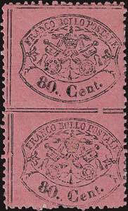 1868 - 80 c. rosa chiaro, n° 30q, in spl ... 