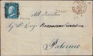 1859 - 2 grana. n° 8, ottimo, su lettera ... 