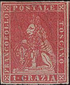 1857 - 1 crazia carminio, n° 12, ... 