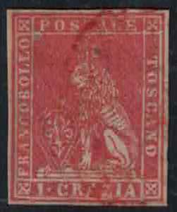 1857 - 1 crazia carminio, n°12, lusso, con ... 