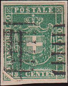 1860 - 5 c. verde, n° 18, ... 