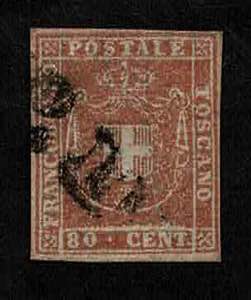 1860 - 80 centesimi carnicino, n° 22, ... 