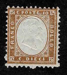 1862 - 10 centesimi bistro giallastro, n° ... 