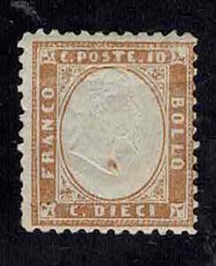 1862 - 10 c. bistro giallastro, n° 1, ... 