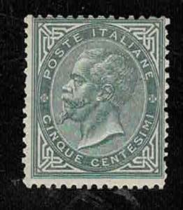 1863 - 5 c. grigio verde, n° T 16, ... 