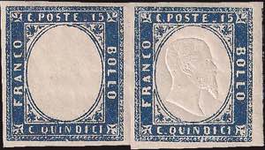 1863 - 15 c.  azzurro, n° 11n, spl ... 