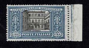 1923 - Manzoni 1 Lira, n° 155e, ottimo, ... 