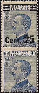 1924 - 25 c. su 60 c., n° 178a, cp vert ... 