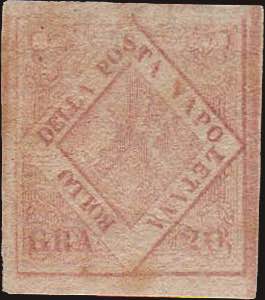 1858 - 20 gr. rosa chiaro, n° 13, ... 