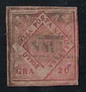 1858 - 20 grana rosa brunastro, falso per ... 