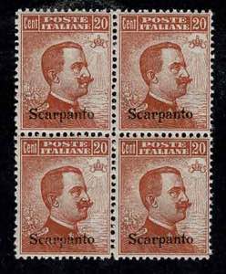 1917 - Scarpanto - Michetti 20 c. s.f. in ... 