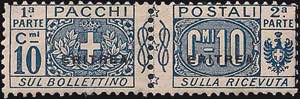 1916 - 10 c. caratteri piccoli, PP n° 2, ... 
