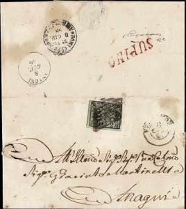 1856 - SUPINO (SI rosso, Pt R2), 2 b., n° ... 