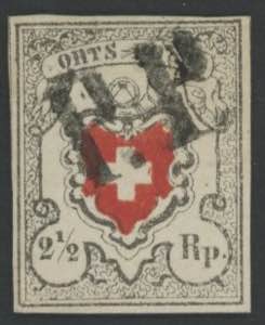 1850 - ORST POST, 2,50 Rp. nero e rosso, n° ... 