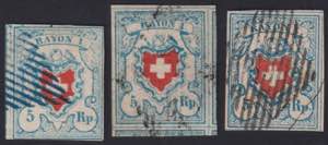 1858 - RAYON I, 5 Rp carta bianca, n° 20 + ... 