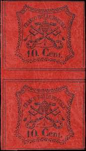 1867 - 10 c. arancio vermiglio, n° 17, spl ... 