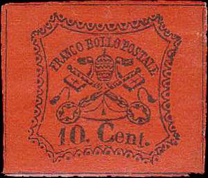 1867 - 10 c.  vermiglio arancio, n° 17, ... 