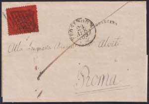1869 - 10 centesimi arancio vermiglio, n° ... 