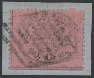 1858 - 80 c. rosa chiaro, n° 30, ottimo, su ... 